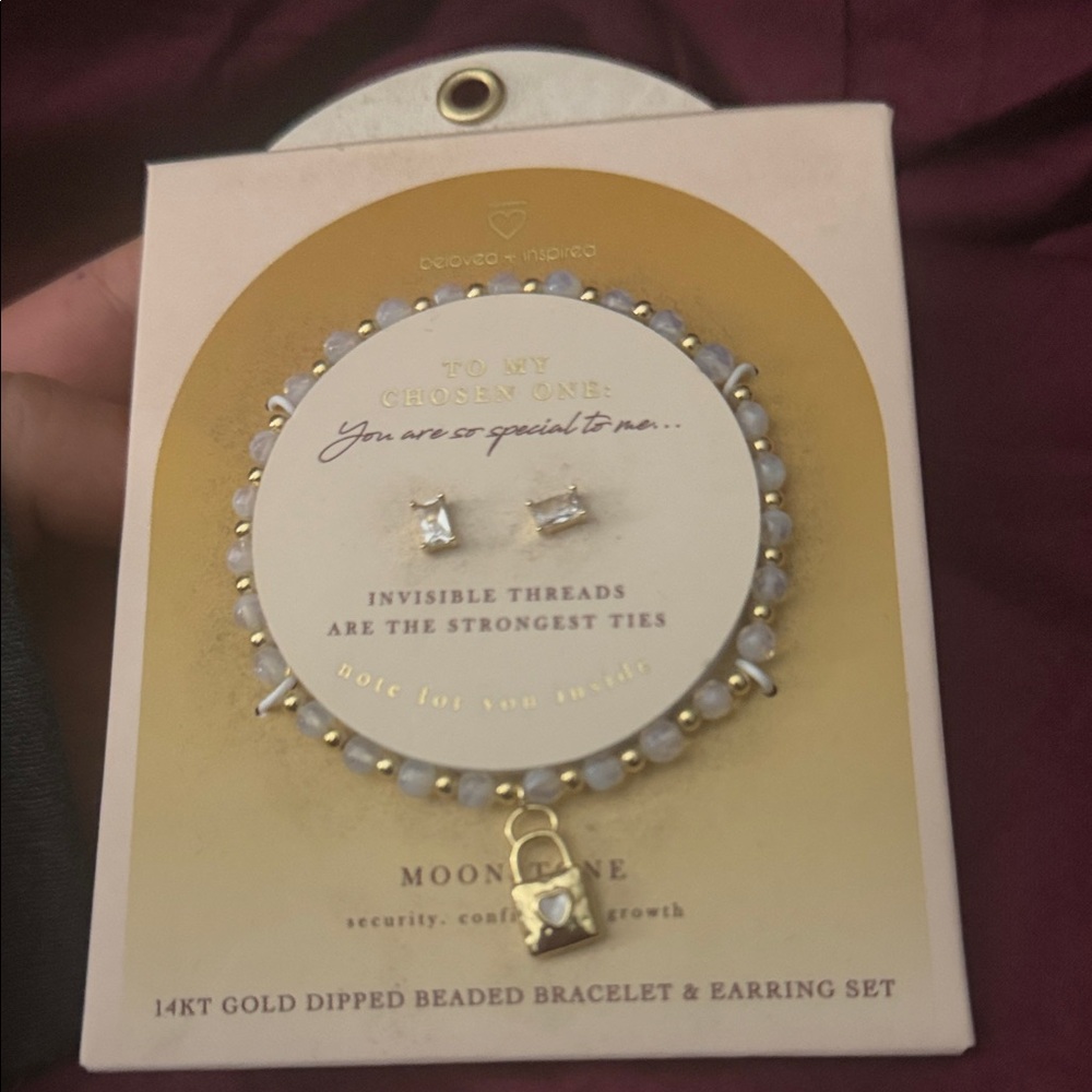 Gold Dipped Bracelet & Earring Set